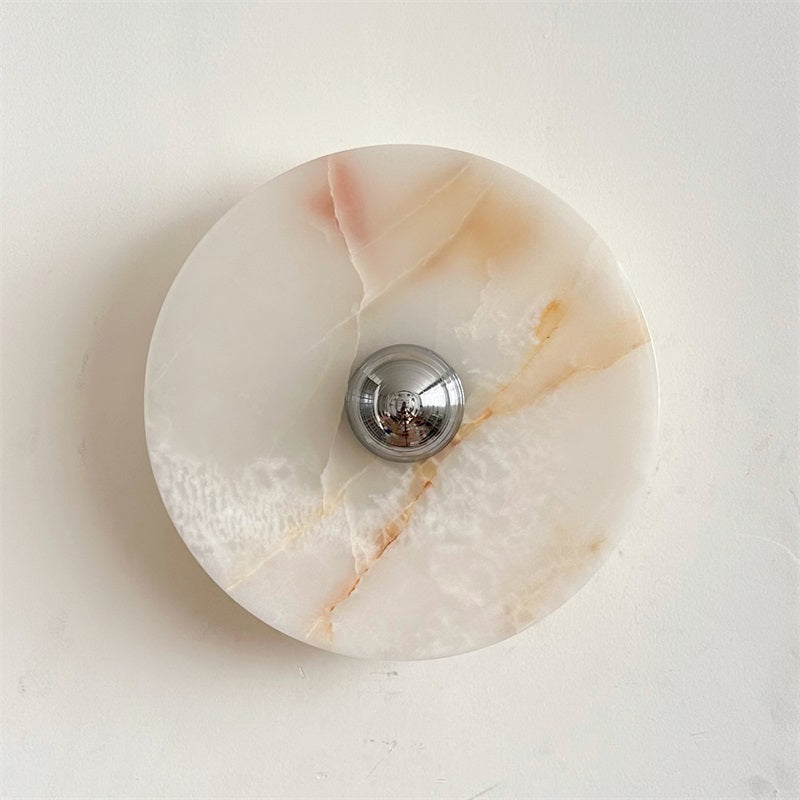 Arsole Modern Minimalist Round Jade Metal Wall Lamp - Lamp Copper