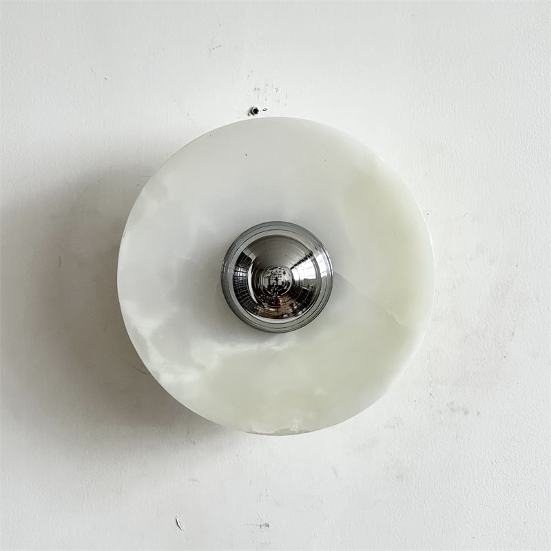 Arsole Modern Minimalist Round Jade Metal Wall Lamp - Lamp Copper