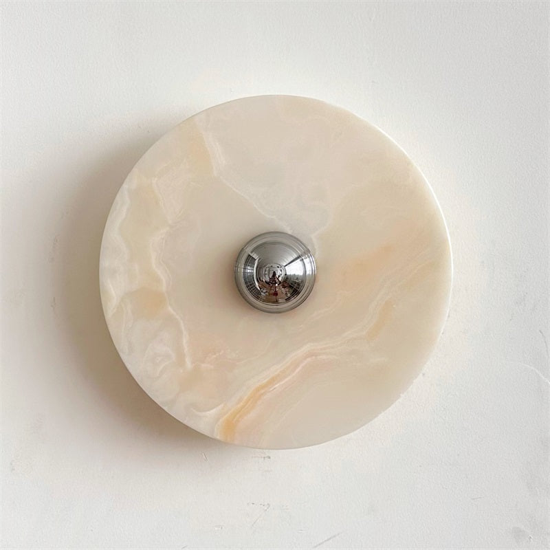 Arsole Modern Minimalist Round Jade Metal Wall Lamp - Lamp Copper