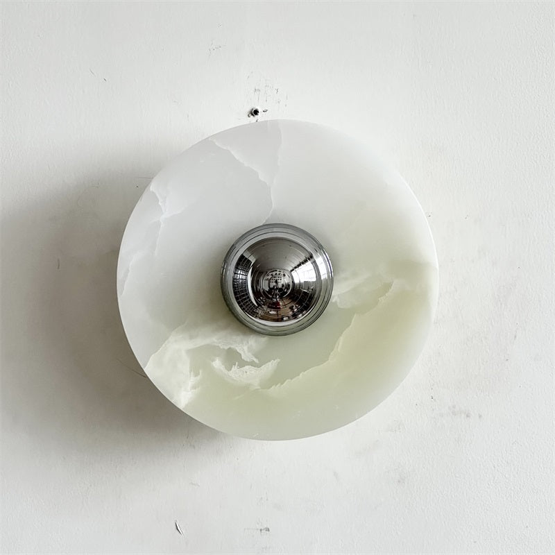 Arsole Modern Minimalist Round Jade Metal Wall Lamp - Lamp Copper