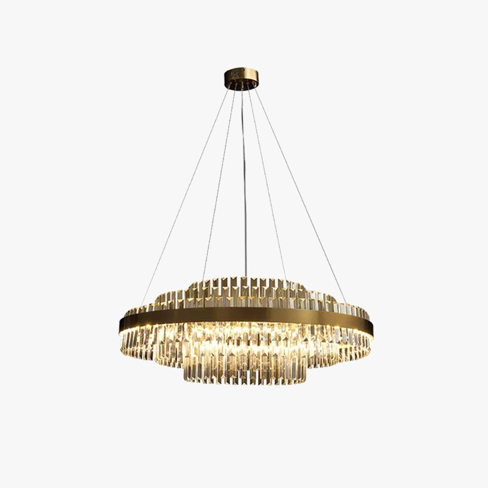 Kristy Design LED Luminaire Lustre Moderne Cristal Doré Salon