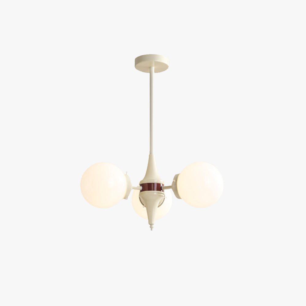 Valentina Lustre Français LED Blanc Crème Métal Salon