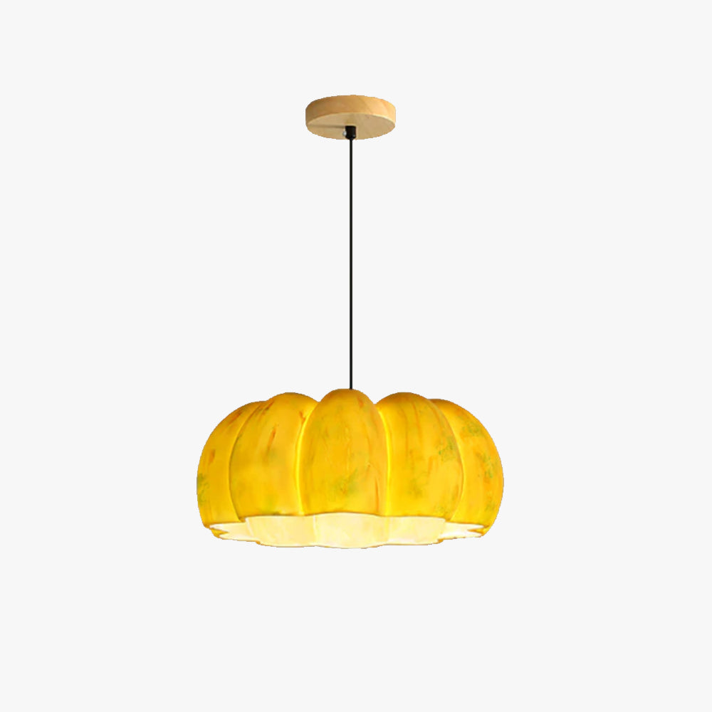 Arisha Citrouille Suspension Jaune Résin Chambre à Coucher Salle à Manger - Neutralighting