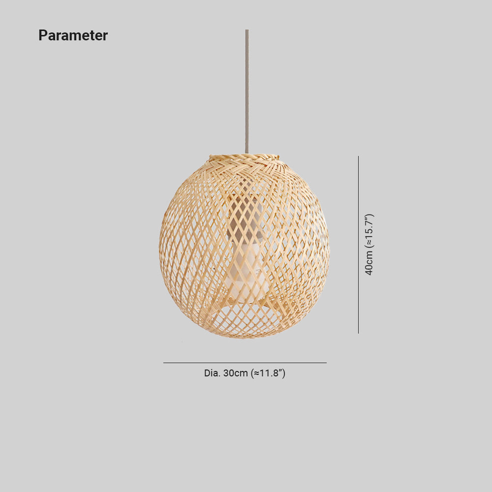 Ritta Suspension Ronde Créative Bambou Chambre à Coucher Salon - Neutralighting
