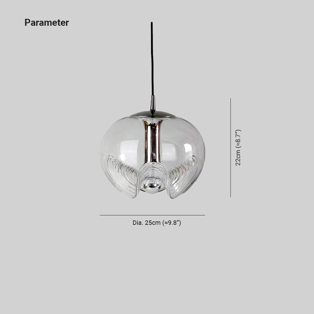 Valentina Suspension Moderne Transparent Onde Métal Verre Chambre à Coucher - Neutralighting