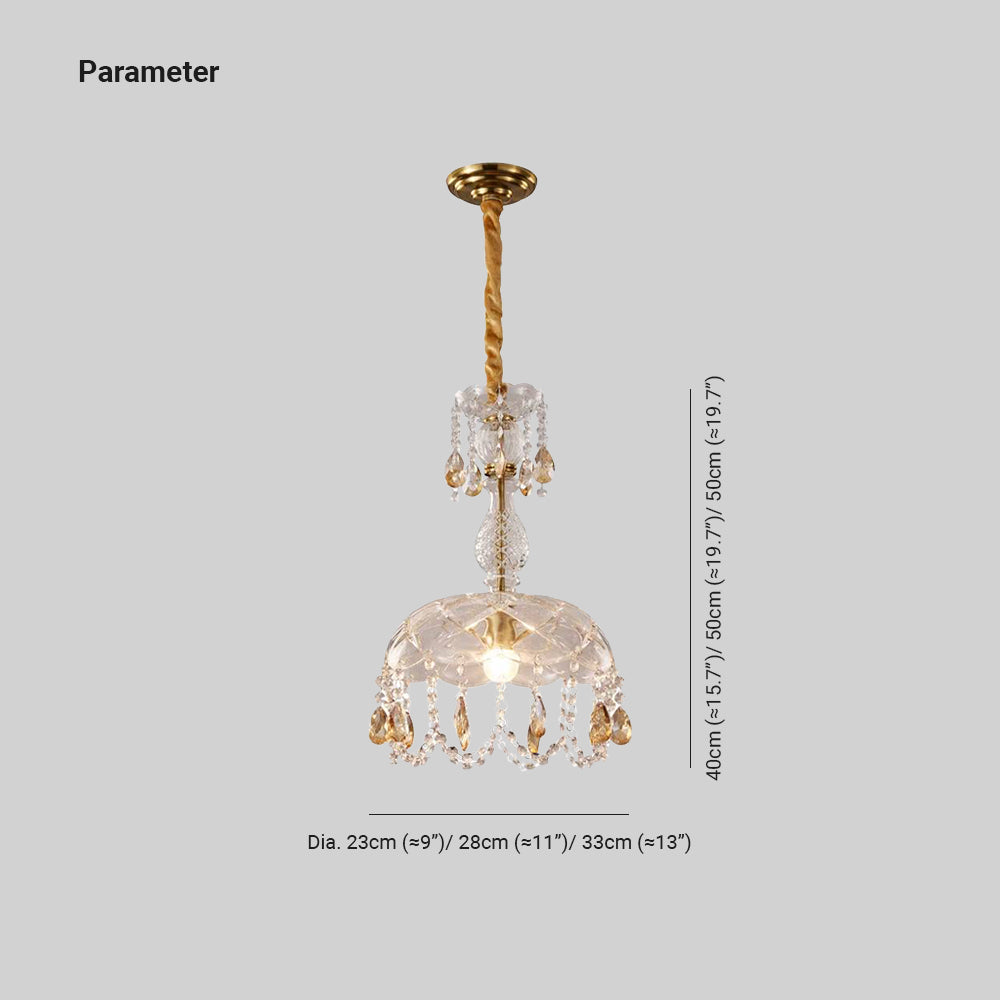 Kristy Suspension de Luxe en Cristal Verre Métal Chambre à Coucher Salle à Manger - Neutralighting