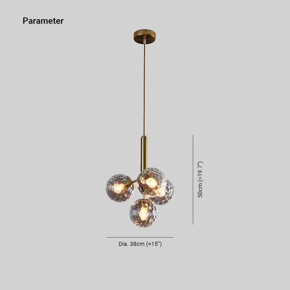 Valentina Suspension Moderne Bulle Métal Verre Salle à Manger - Neutralighting
