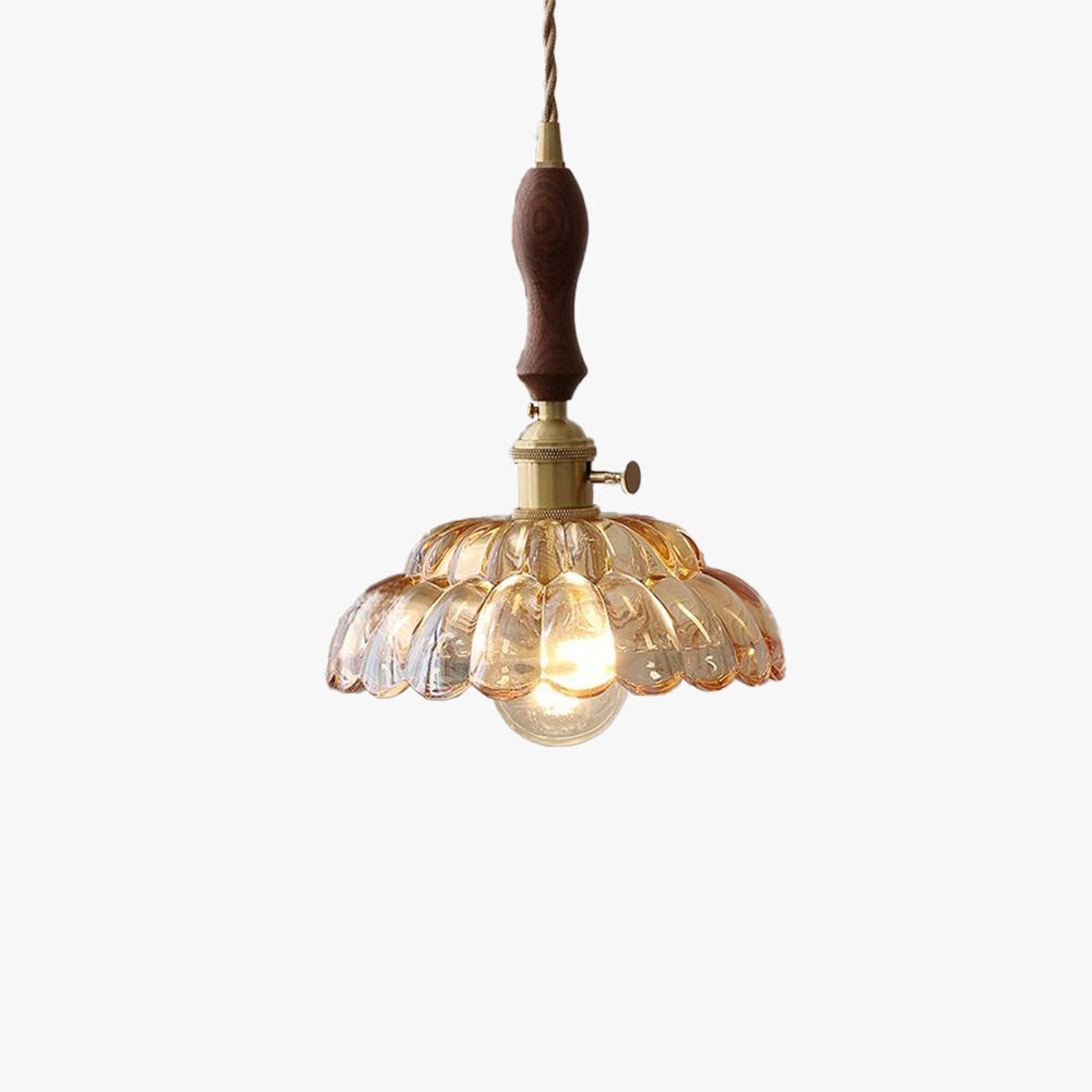 Valentina Moderne LED Suspension Bois Métal/Verre Chambre À Coucher - Neutralighting