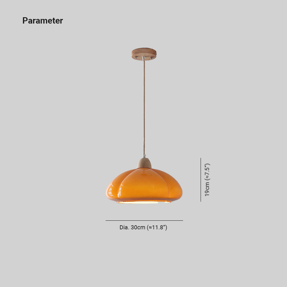 Valentina Rétro Suspension Citrouille Verre Chambre À Coucher - Neutralighting