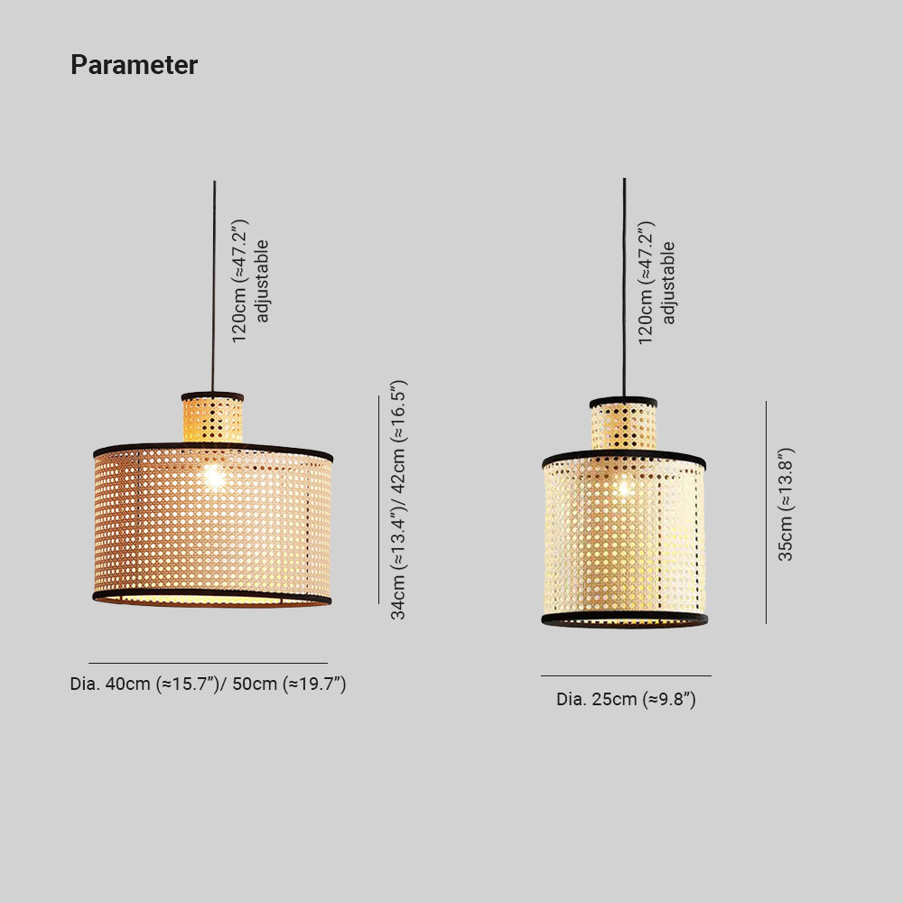 Ritta Rétro Suspension Rotin/Métal Chambre à Coucher - Neutralighting