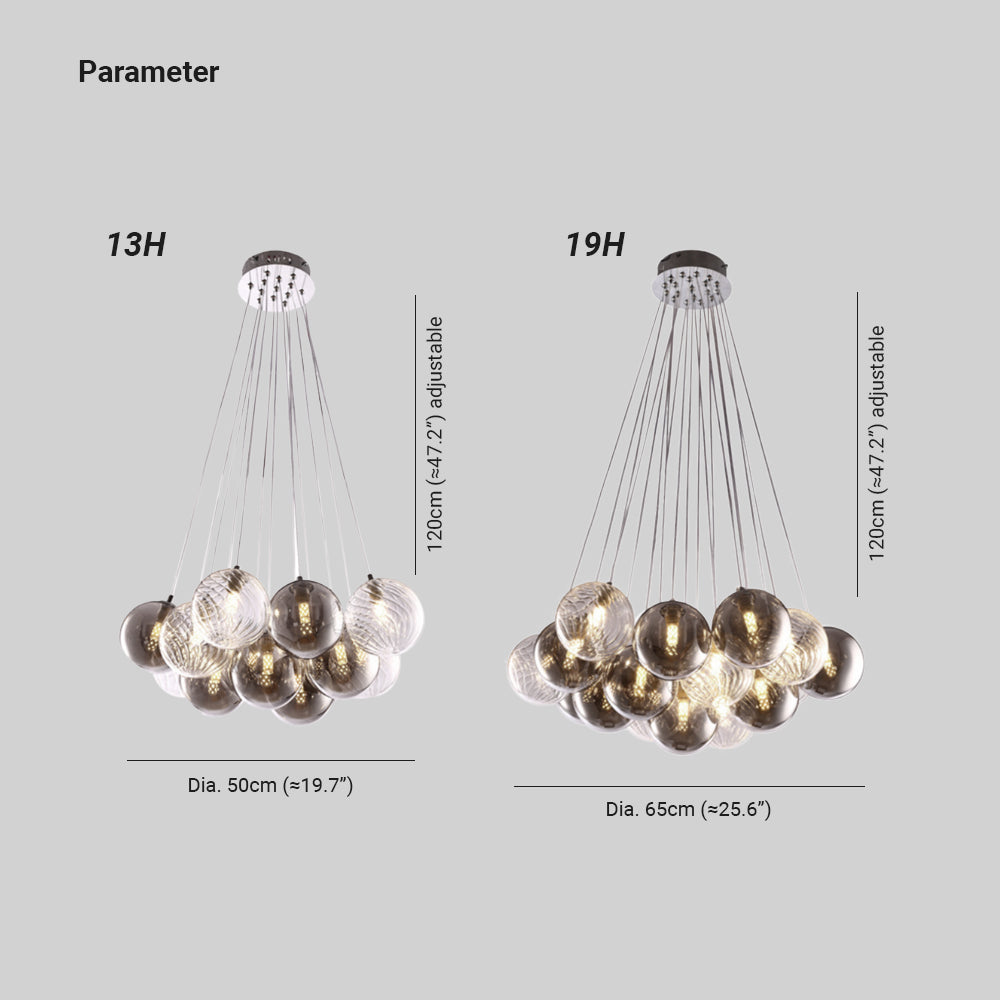 Valentina Moderne Suspension Métal Verre Salon Salle à Manger - Neutralighting