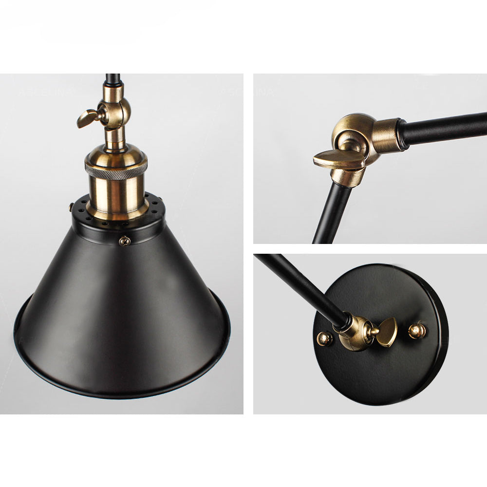 Epoch Applique Murale Cône Vintage, Industrielle, Métal, Noir, Salon - Neutralighting