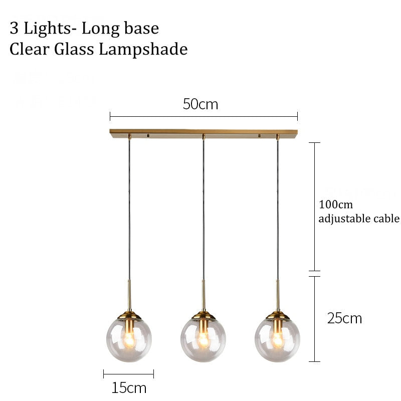 Narell Luminaires Suspension Verre Transparent Ambre