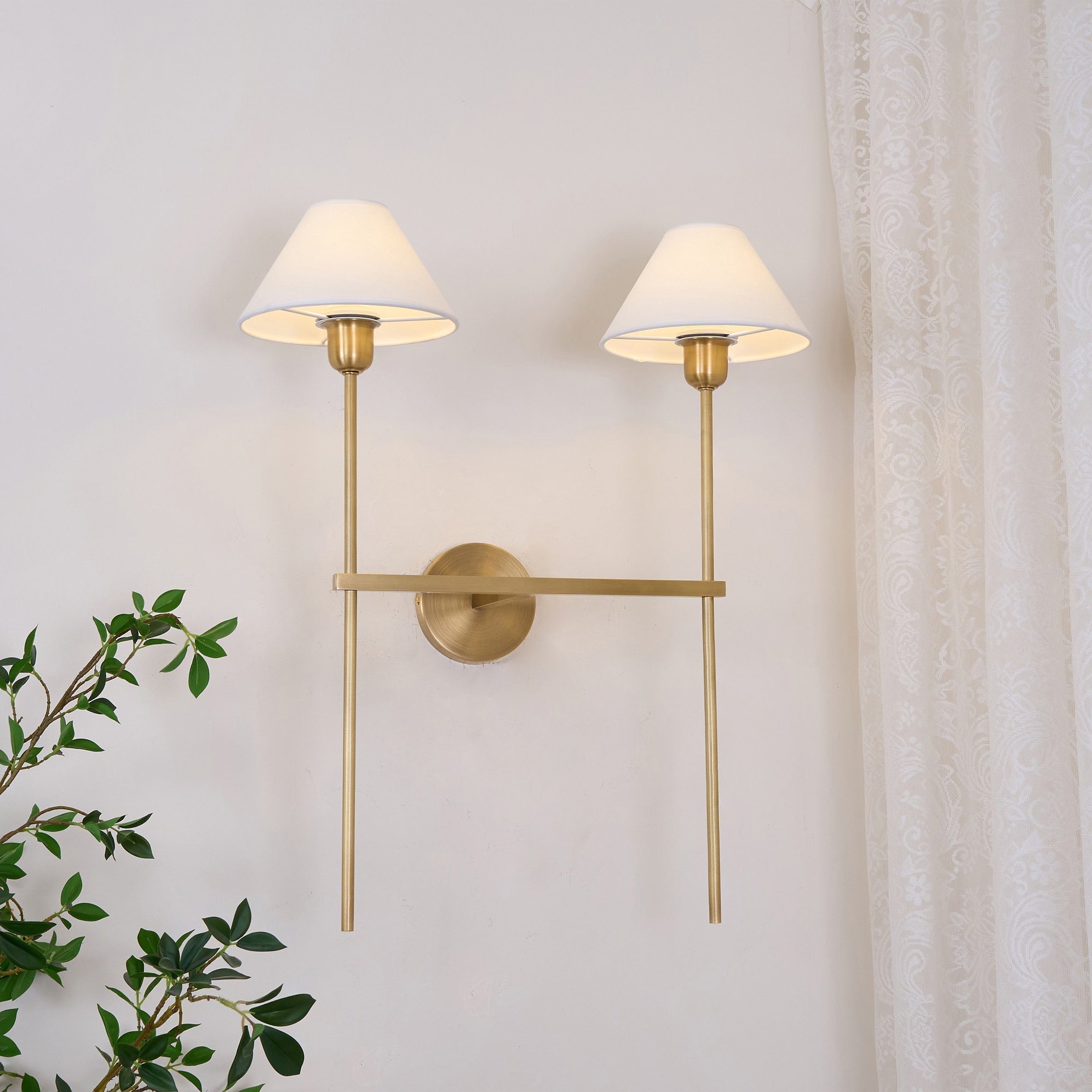 Zosilara Applique Murale Tissu Laiton Industriel Vintage - Neutralighting