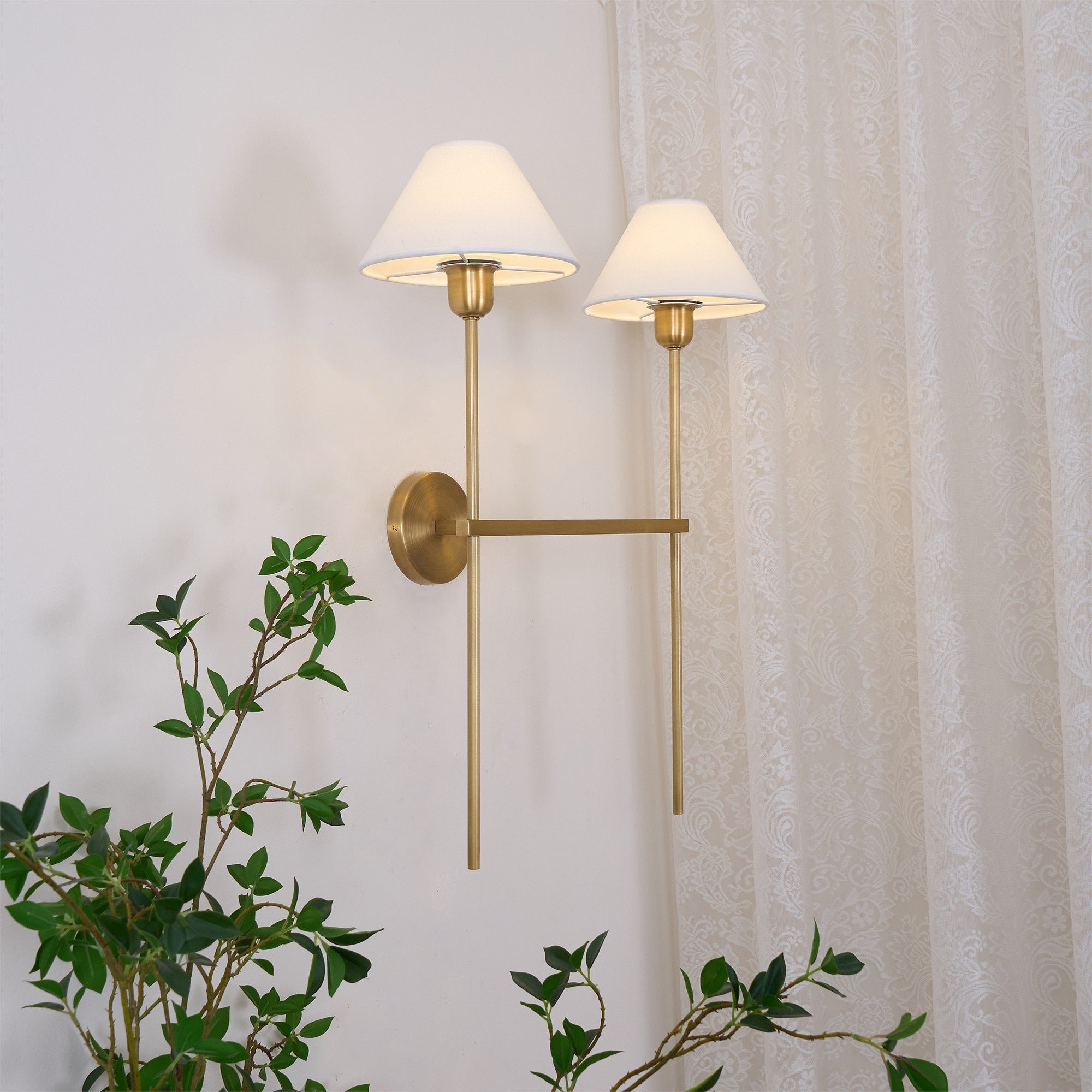 Zosilara Applique Murale Tissu Laiton Industriel Vintage - Neutralighting