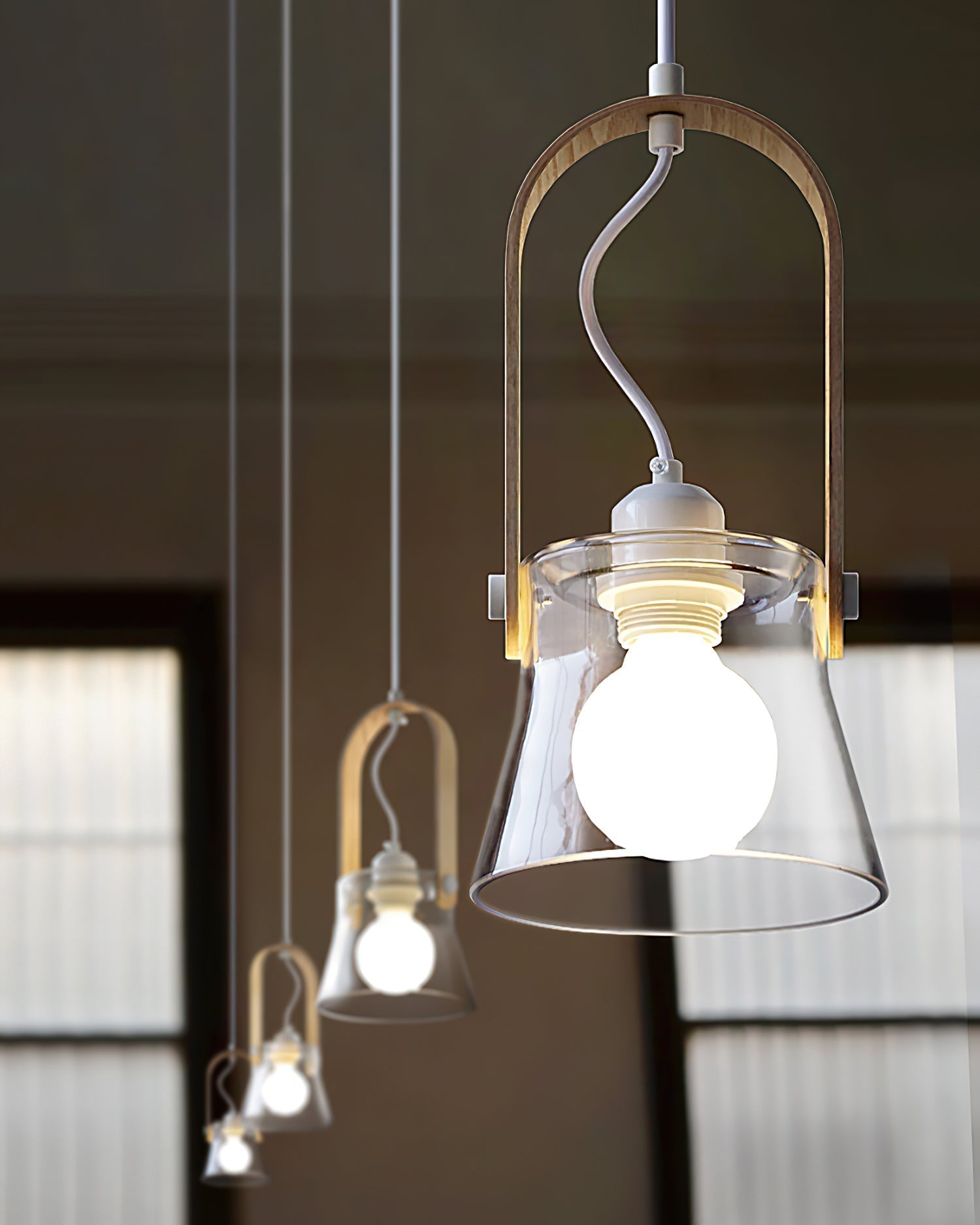 Hailie Suspension Clair Verre Rustique Moderne - Neutralighting