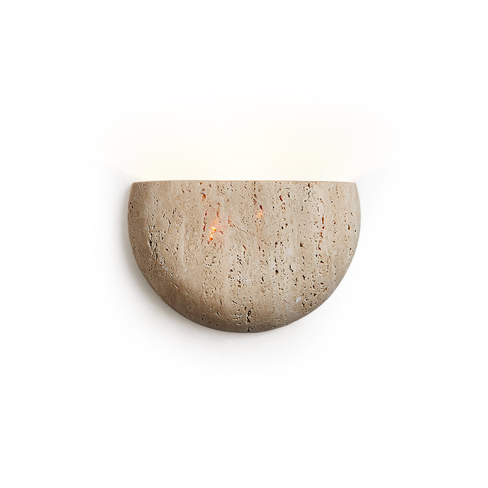 Cuvenarae Modern Minimalist Moon Travertine Wall Lamp - Lamp Copper