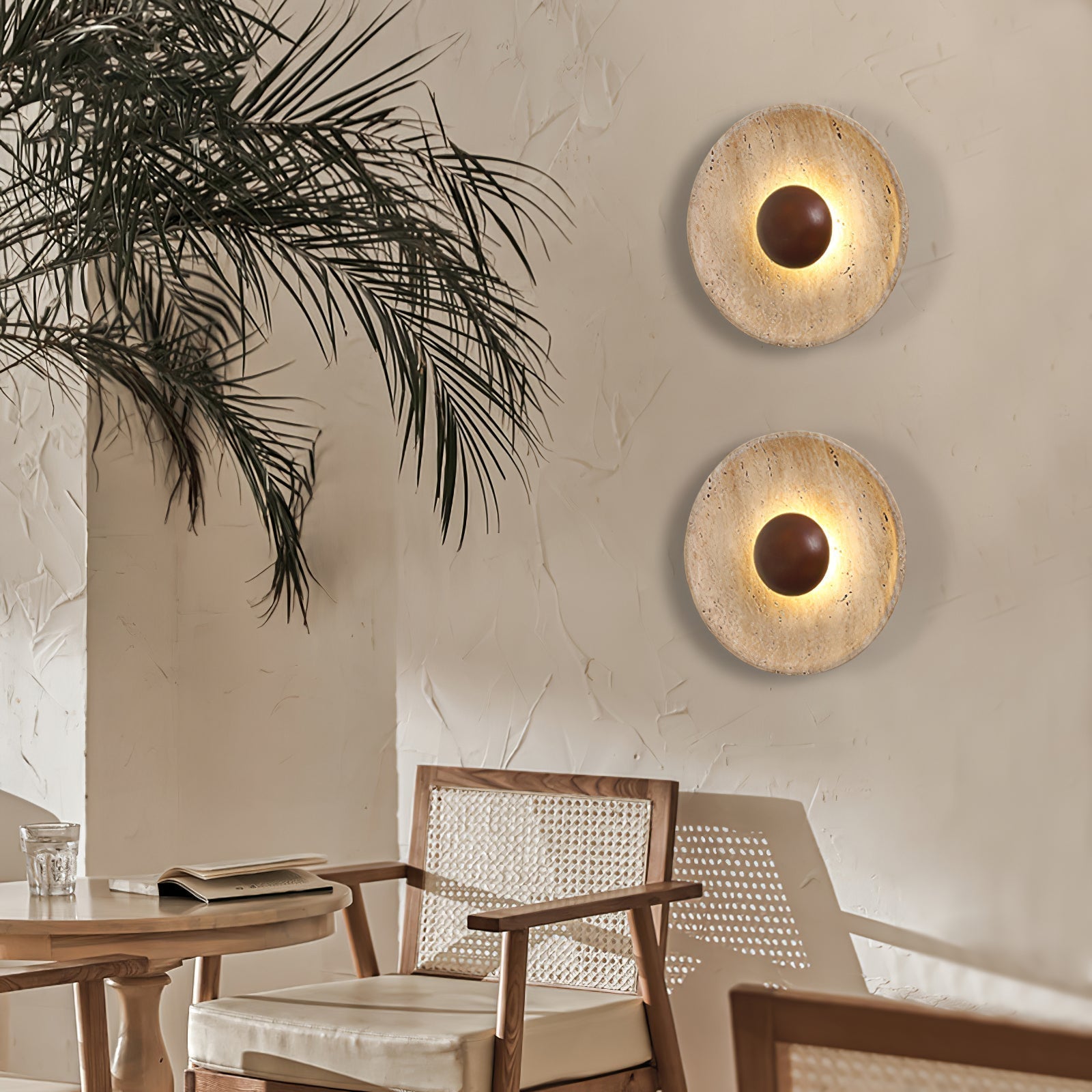 Aveny Applique Murale Sun en Travertin