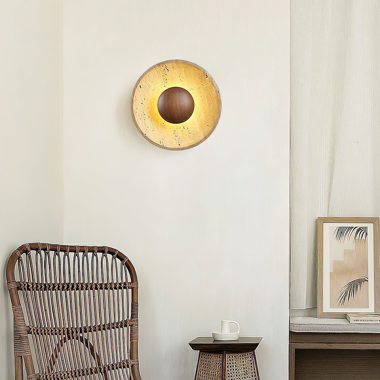 Aveny Applique Murale Sun en Travertin