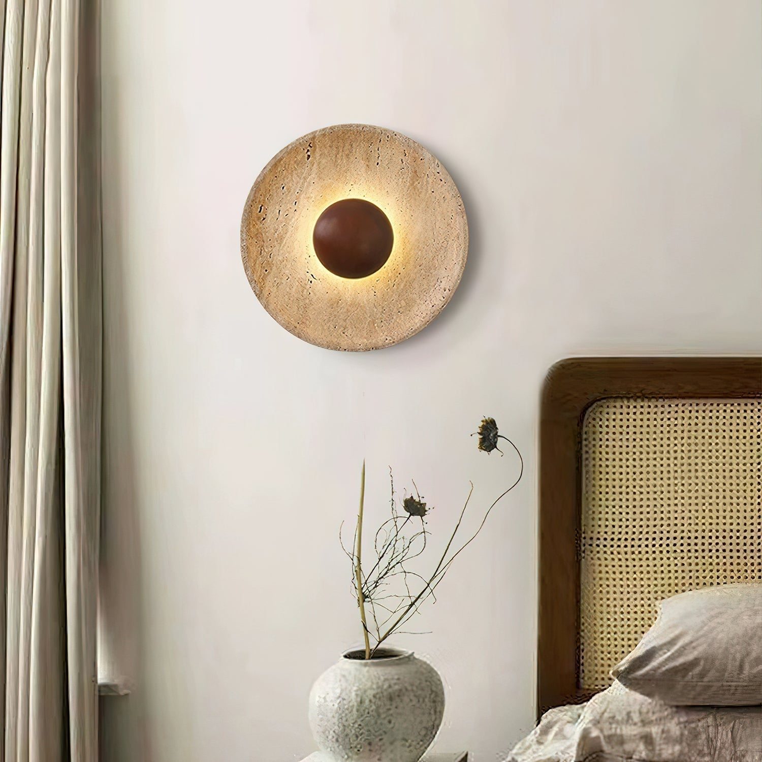 Aveny Applique Murale Sun en Travertin