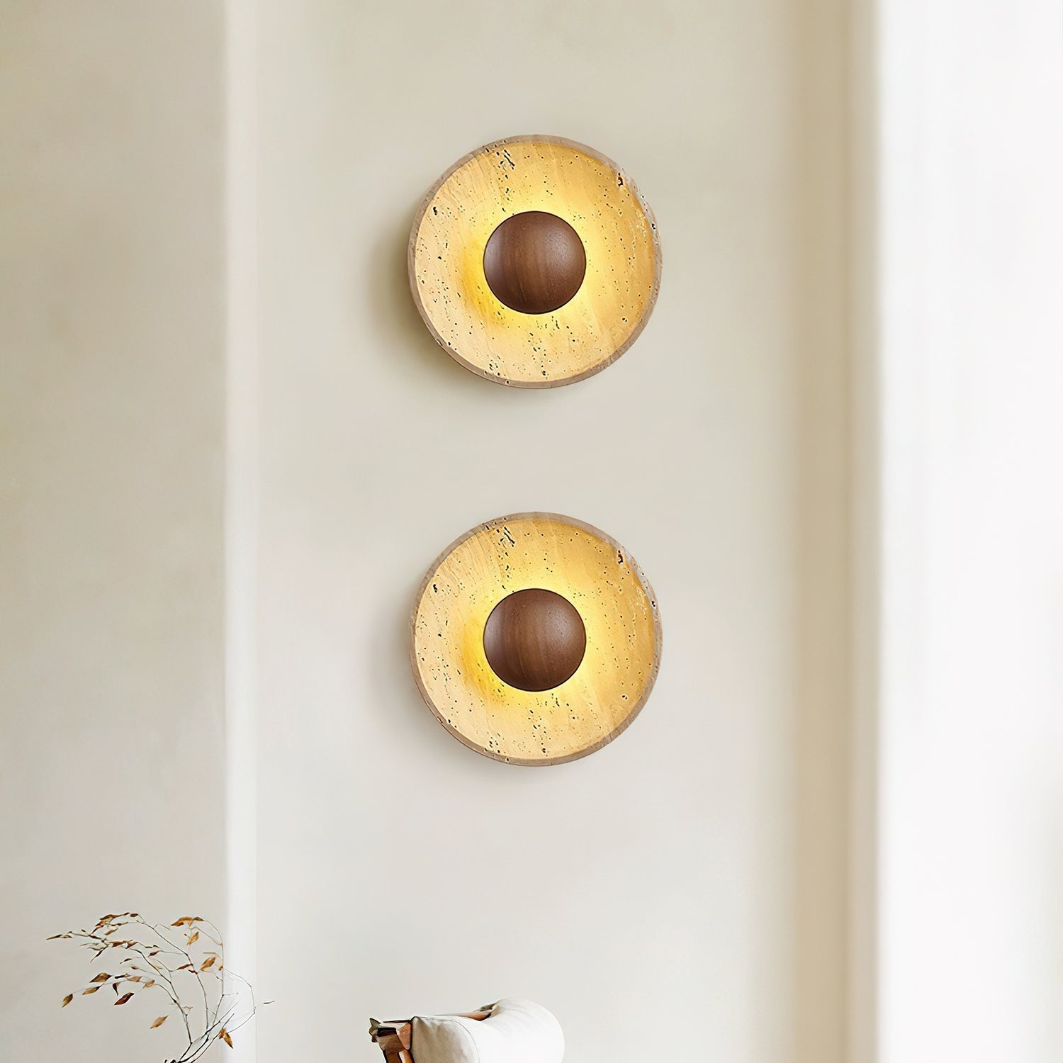 Aveny Applique Murale Sun en Travertin