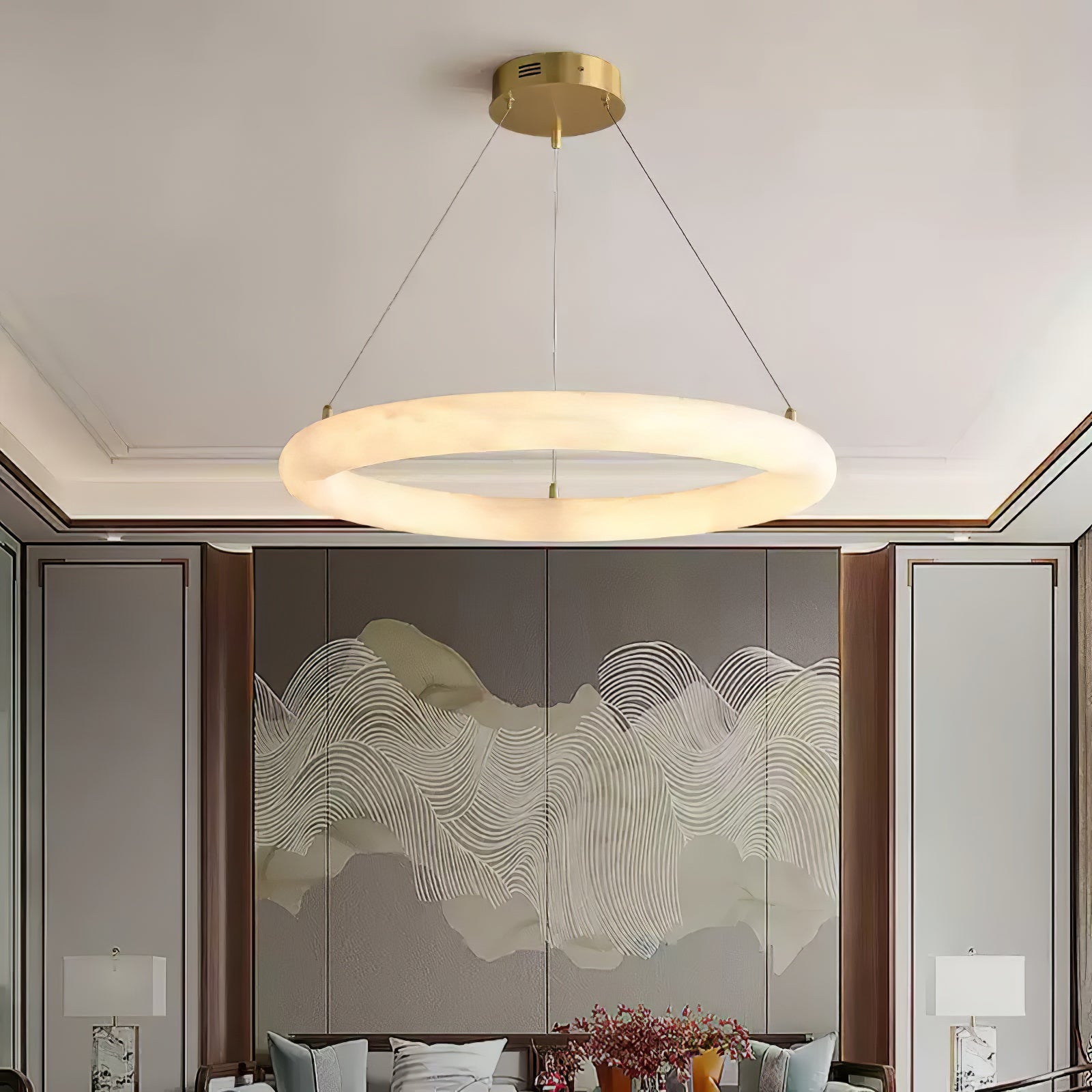 Erzorila Circular Alabaster Pendant Light - Letslighting