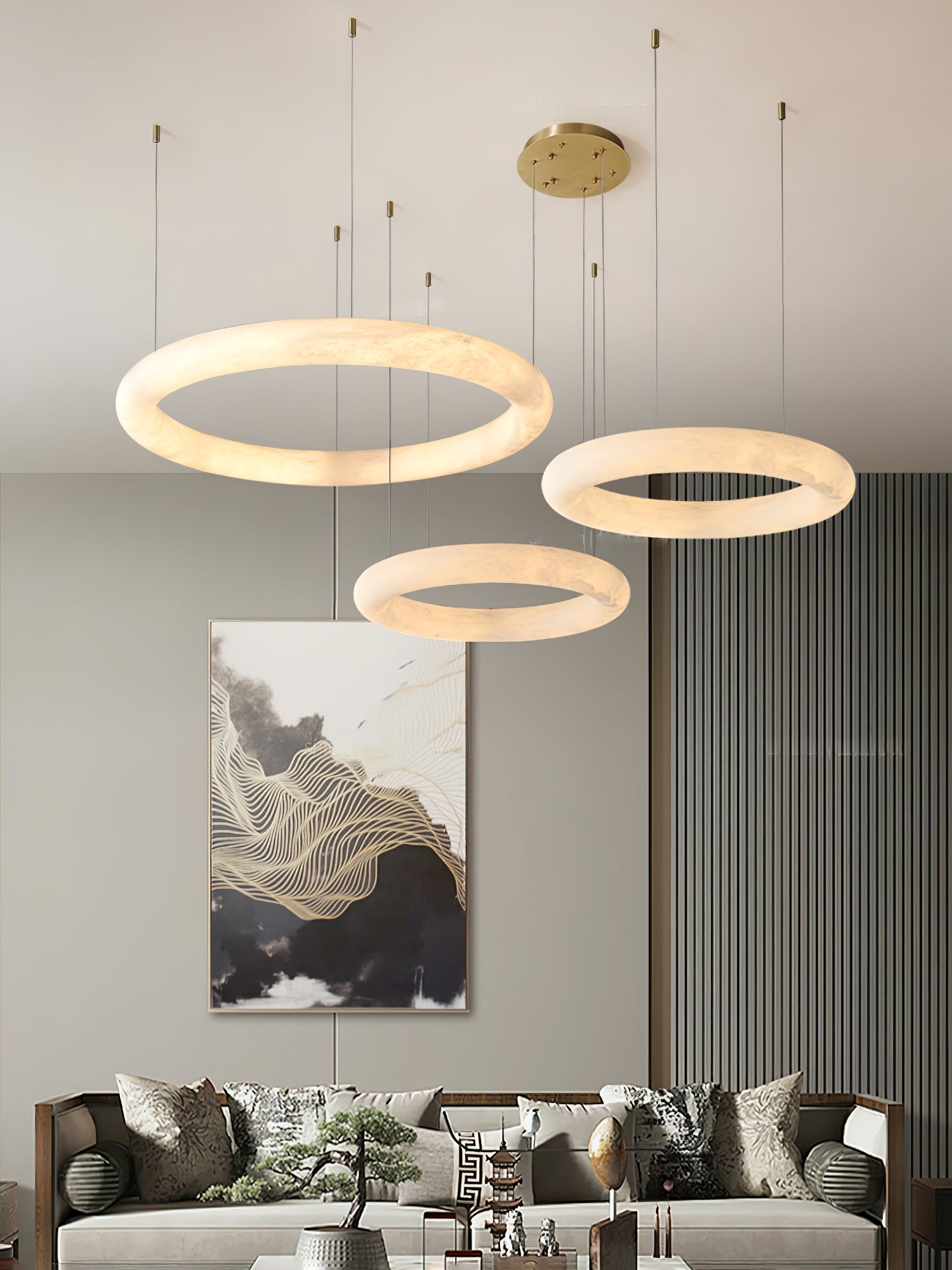 Erzorila Circular Alabaster Pendant Light - Letslighting