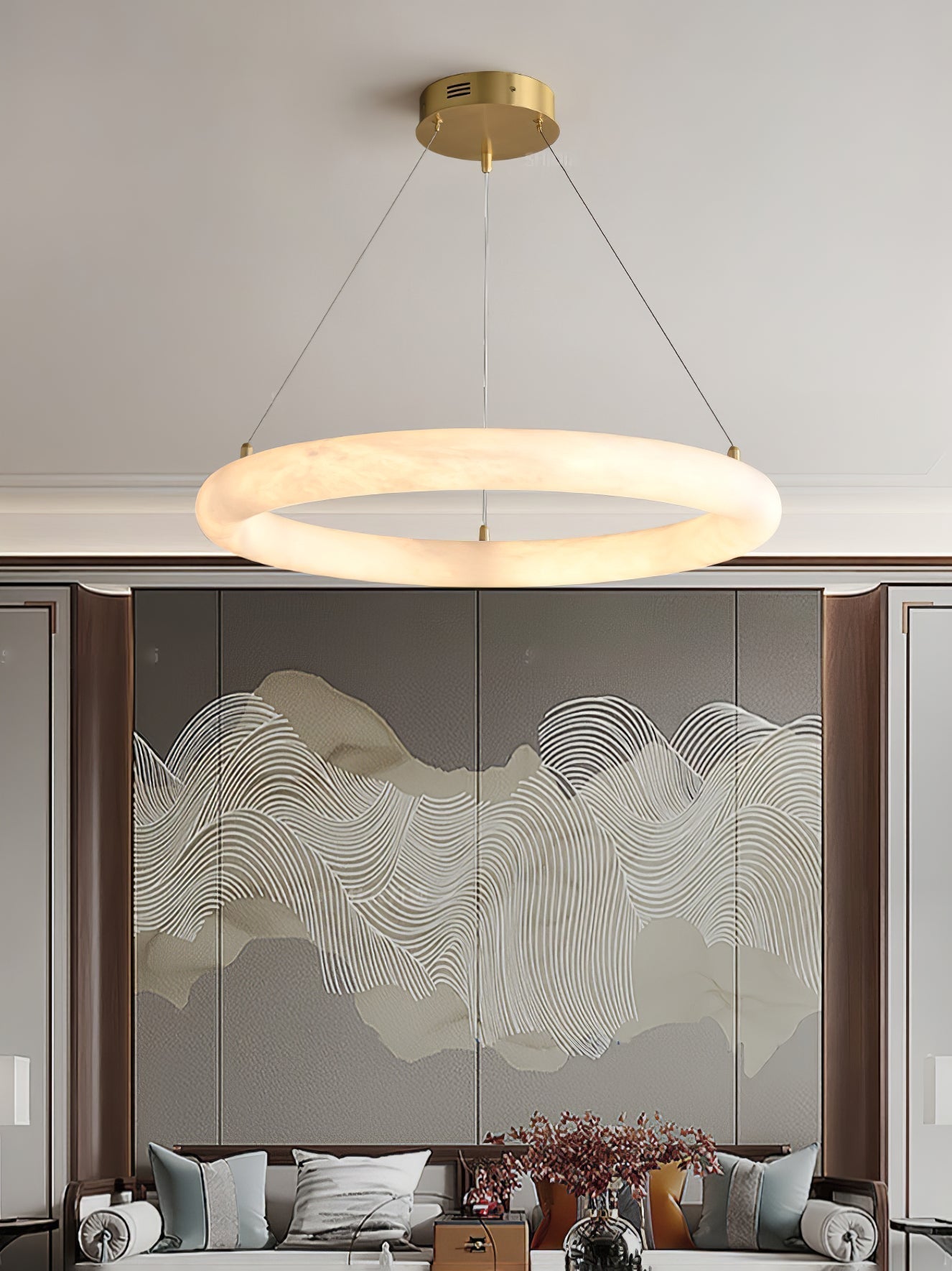 Erzorila Circular Alabaster Pendant Light - Letslighting