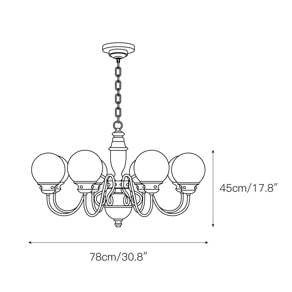 Ciphaen Chandelier Laiton Verre Luxe Postmoderne - Neutralighting