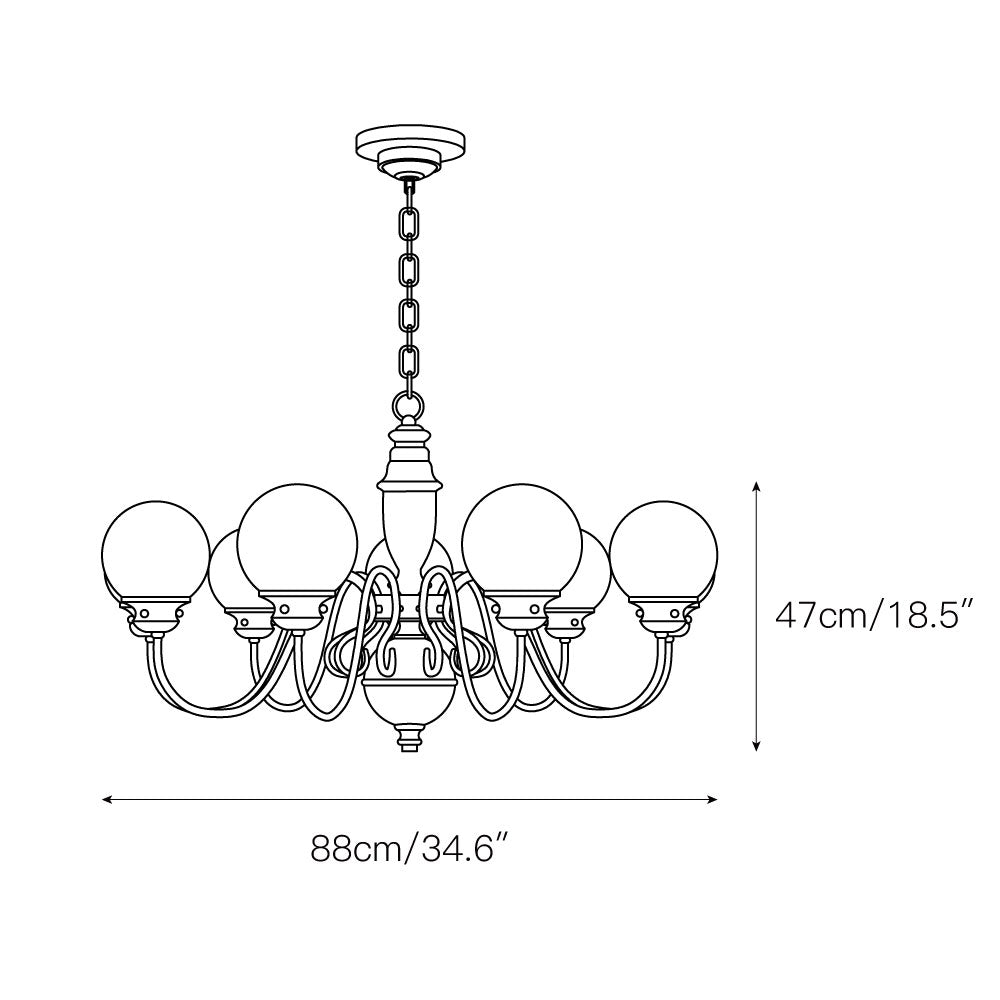 Ciphaen Chandelier Laiton Verre Luxe Postmoderne - Neutralighting