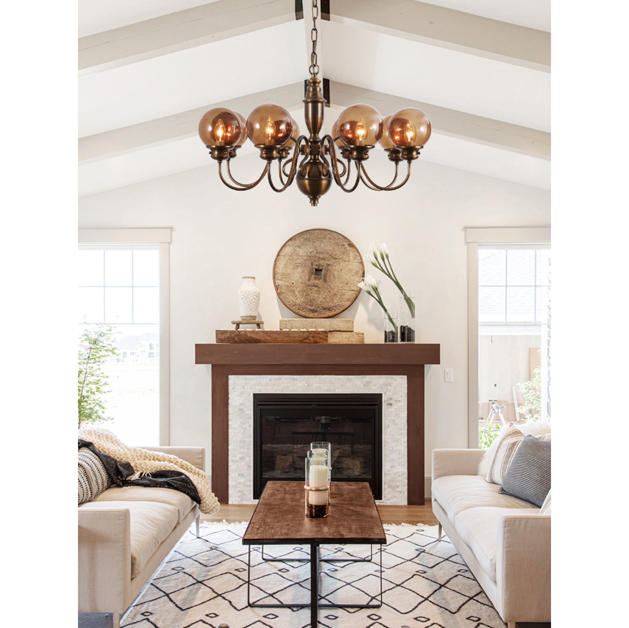 Ciphaen Chandelier Laiton Verre Luxe Postmoderne - Neutralighting
