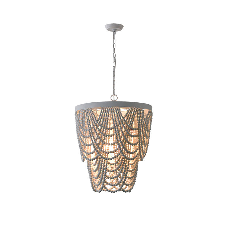 Ordore Postmodern Luxury Wooden Metal Chandelier - Lamp Copper