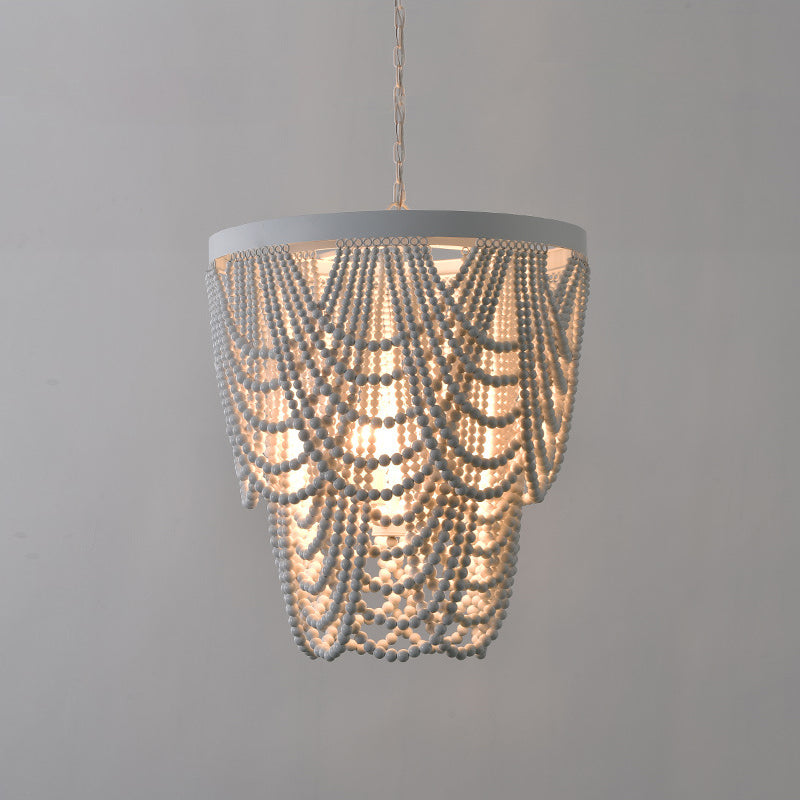 Ordore Postmodern Luxury Wooden Metal Chandelier - Lamp Copper