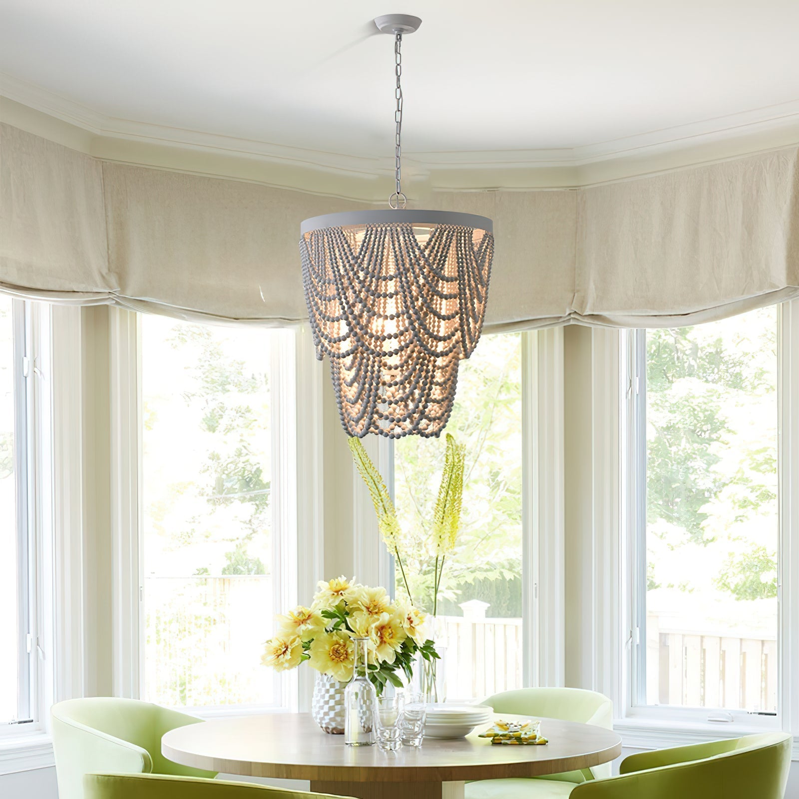 Ordore Postmodern Luxury Wooden Metal Chandelier - Lamp Copper