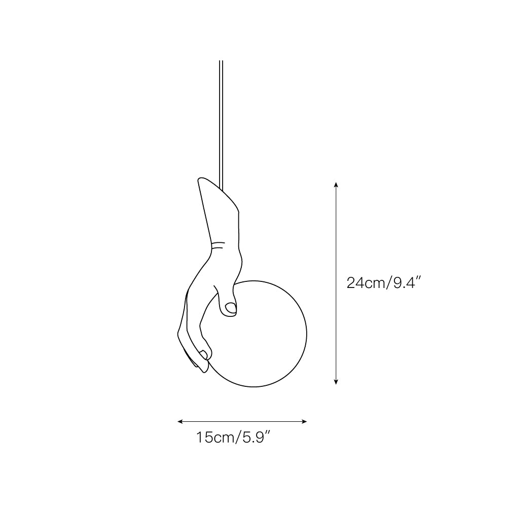 Avnorira Suspension Globe Verre Laiton Main - Neutralighting