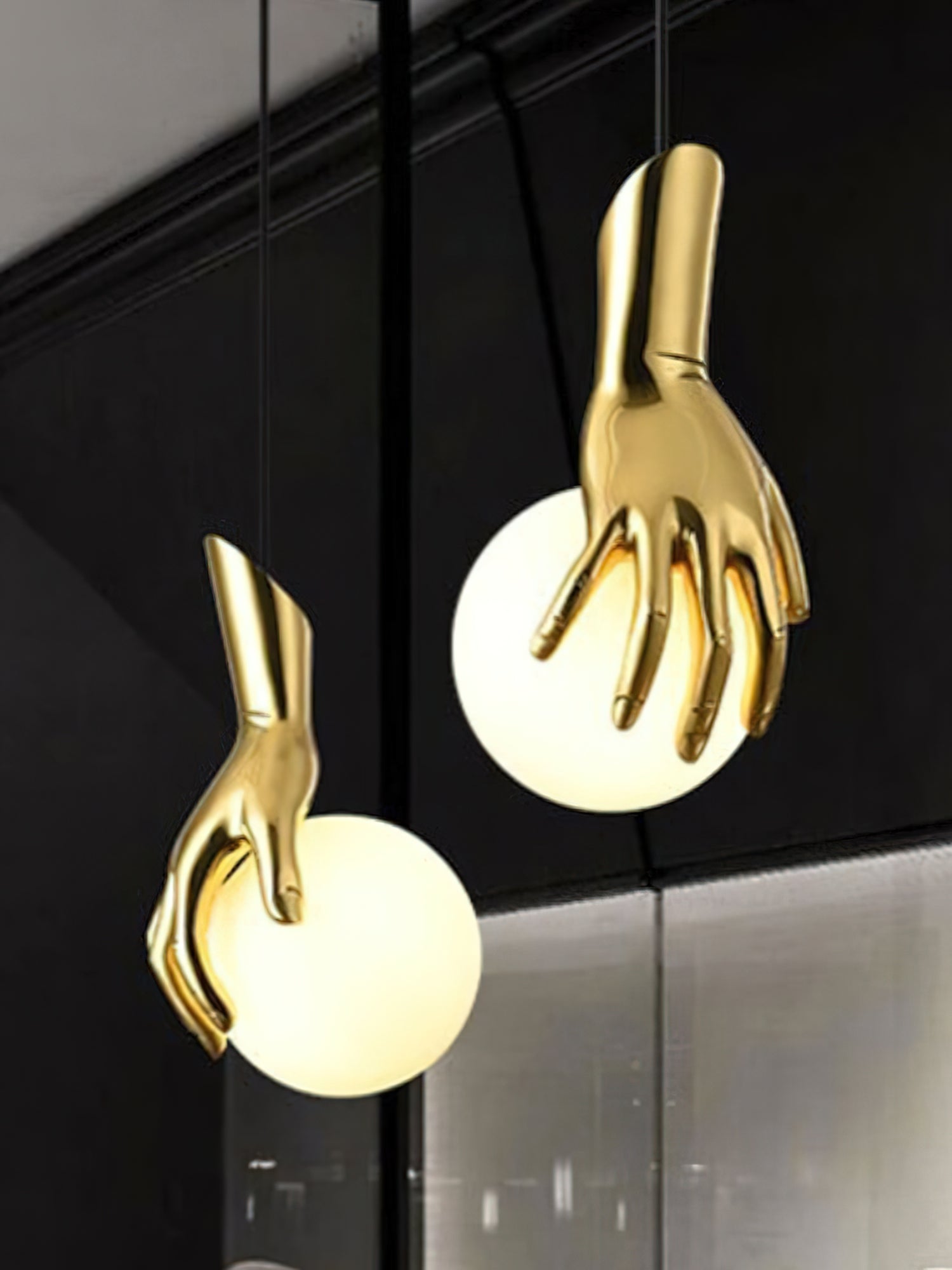 Avnorira Suspension Globe Verre Laiton Main - Neutralighting