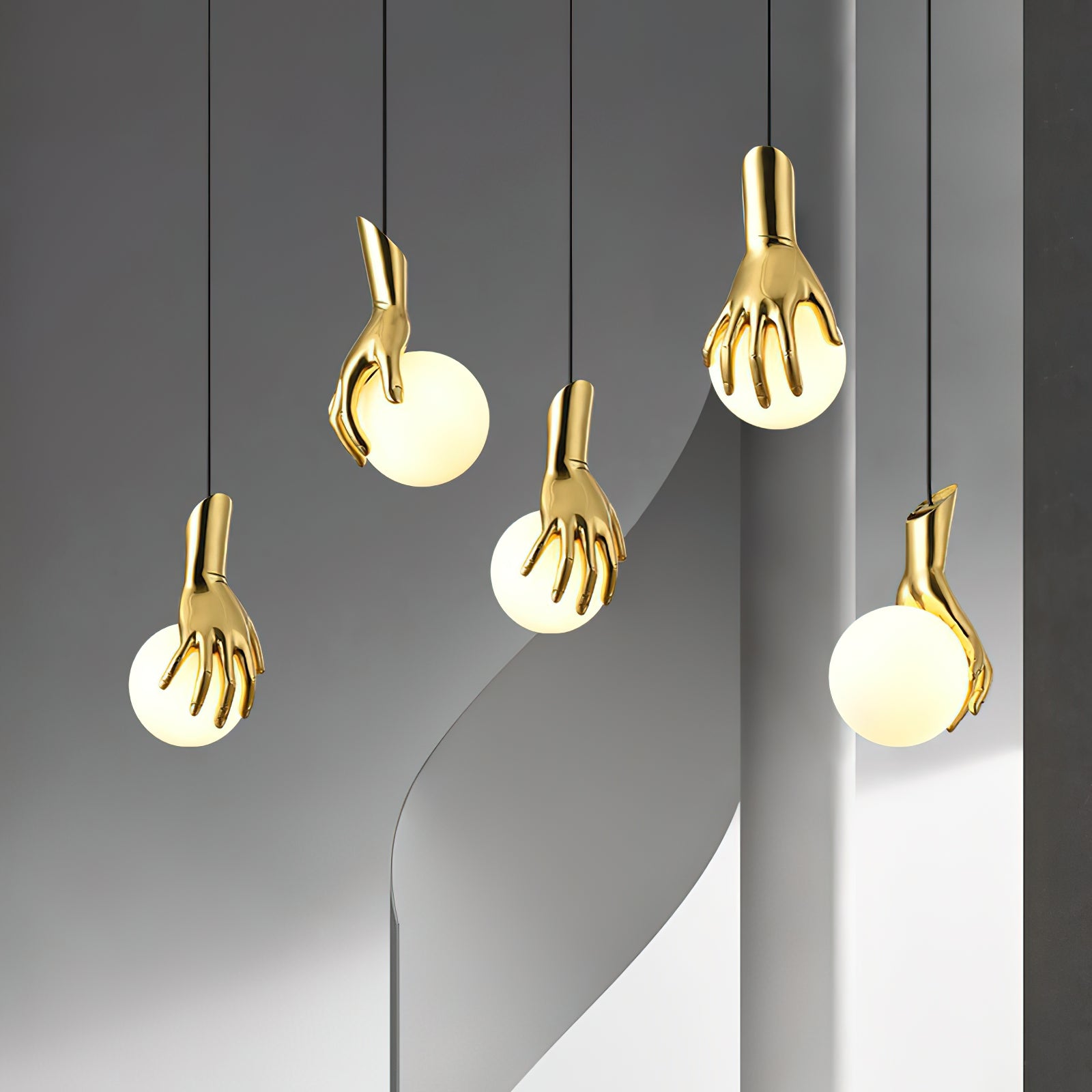 Avnorira Suspension Globe Verre Laiton Main - Neutralighting