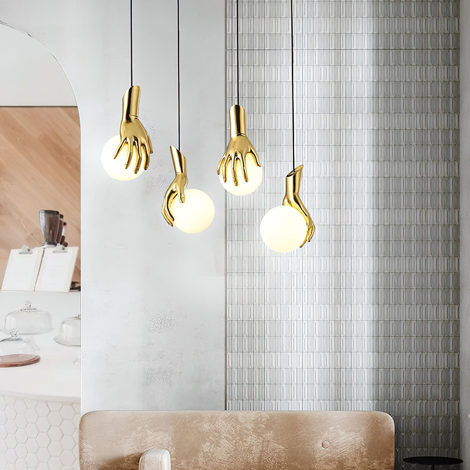 Avnorira Suspension Globe Verre Laiton Main - Neutralighting