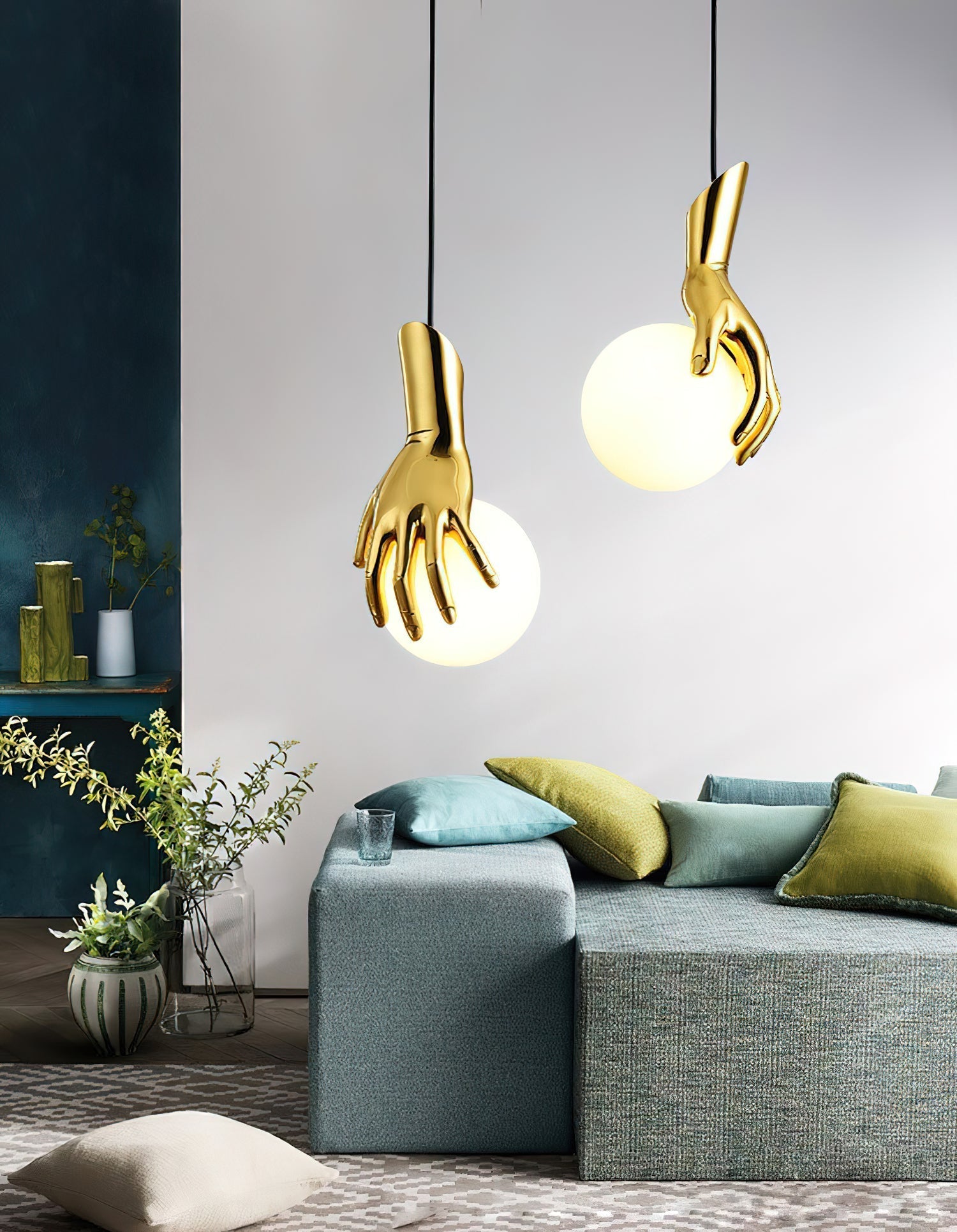 Avnorira Suspension Globe Verre Laiton Main - Neutralighting