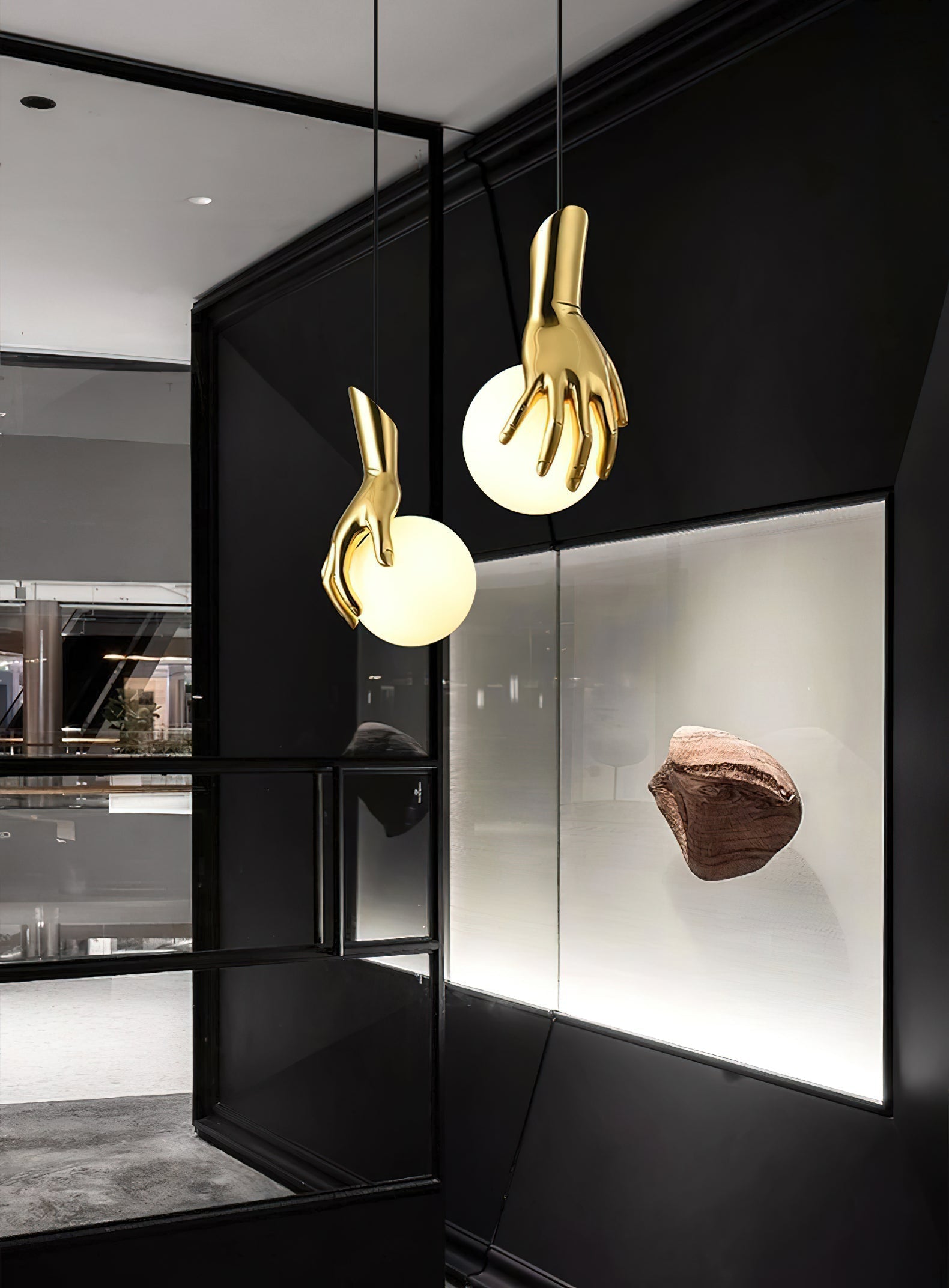 Avnorira Suspension Globe Verre Laiton Main - Neutralighting