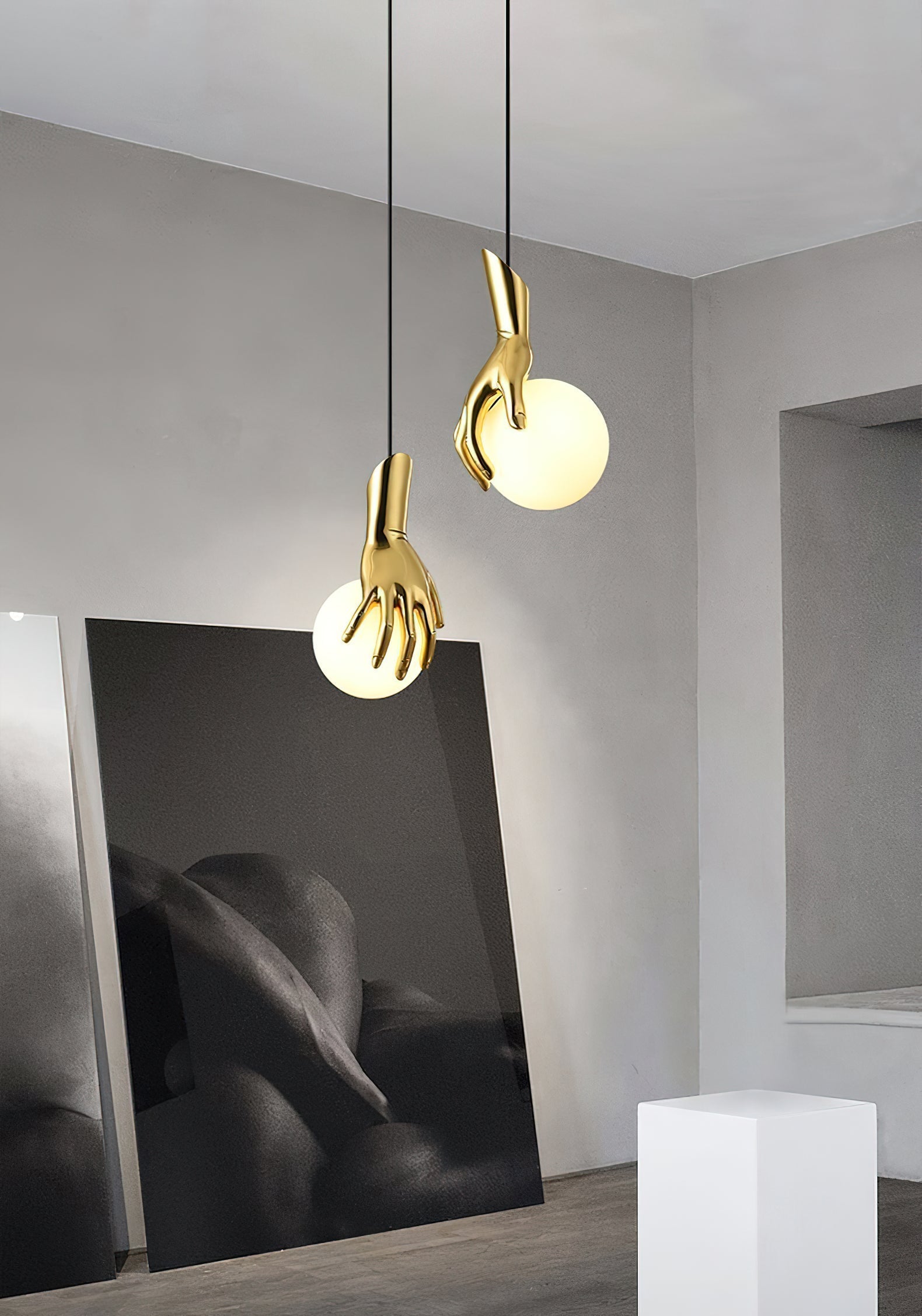 Avnorira Suspension Globe Verre Laiton Main - Neutralighting