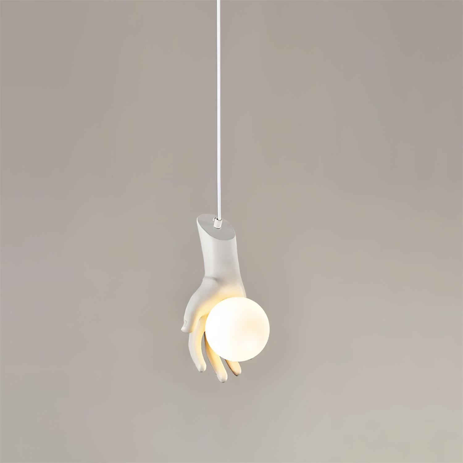 Pendant Lamp Hand Sculpture Wood Grip Acrylic Globe Artistic - Letslighting