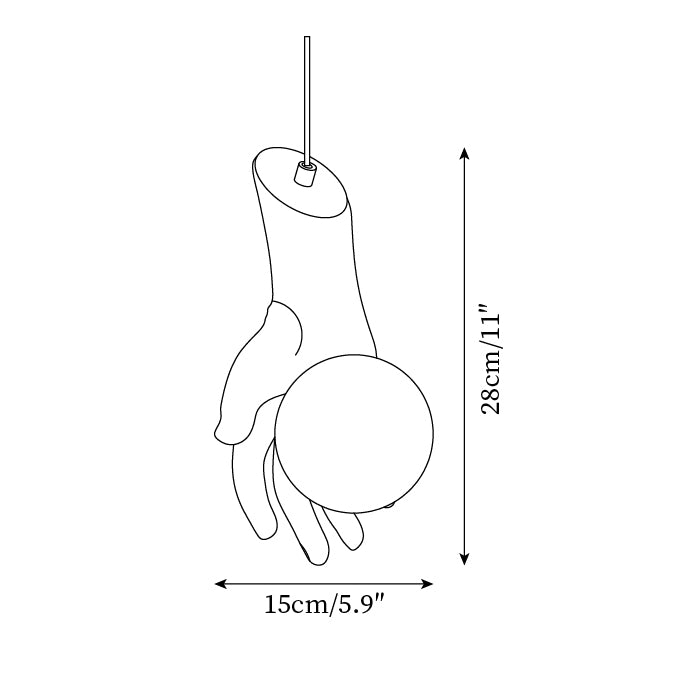 Pendant Lamp Hand Sculpture Wood Grip Acrylic Globe Artistic - Letslighting