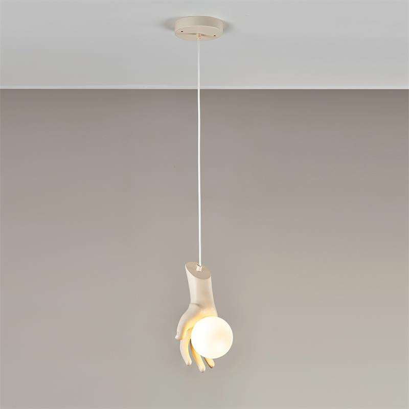 Pendant Lamp Hand Sculpture Wood Grip Acrylic Globe Artistic - Letslighting