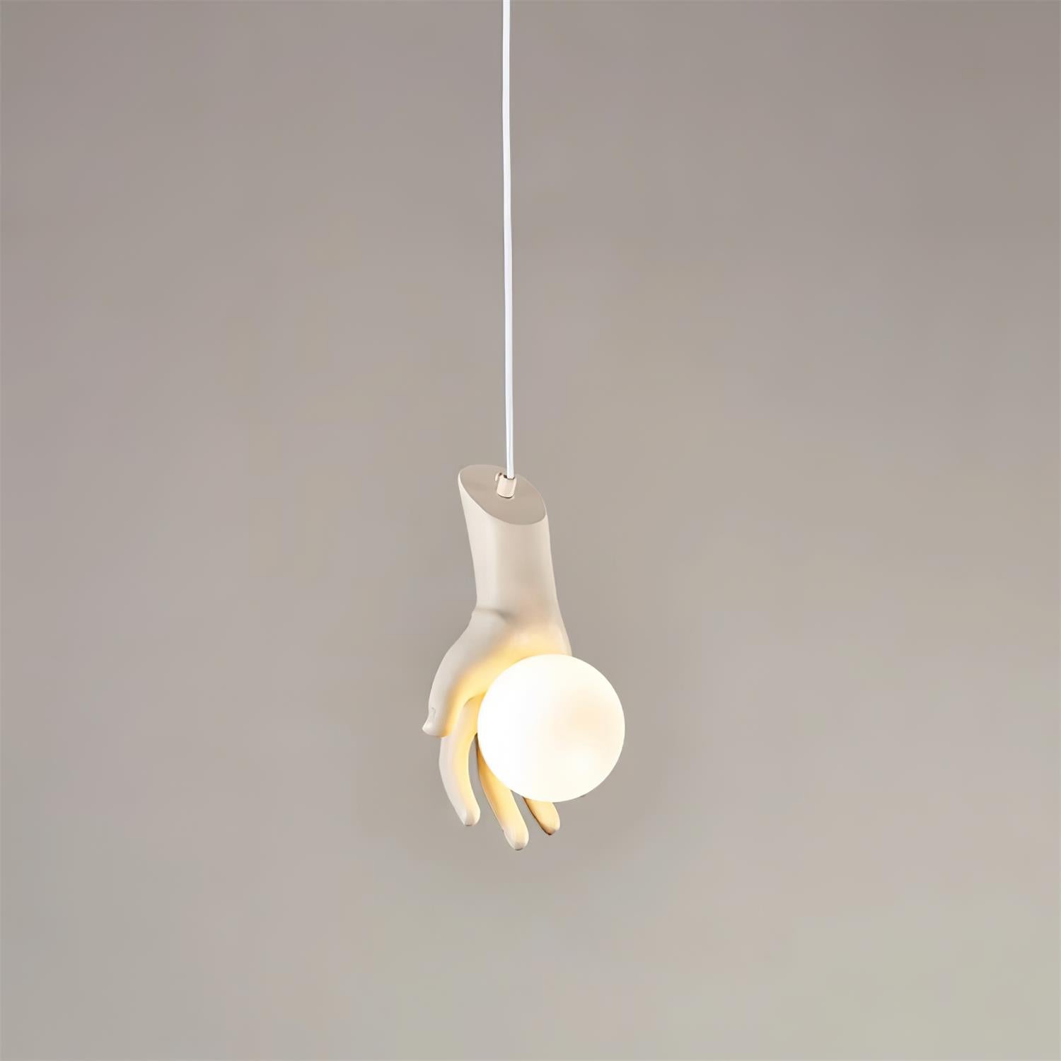 Pendant Lamp Hand Sculpture Wood Grip Acrylic Globe Artistic - Letslighting