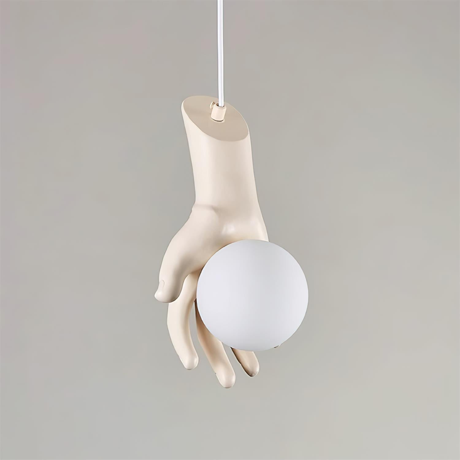Pendant Lamp Hand Sculpture Wood Grip Acrylic Globe Artistic - Letslighting