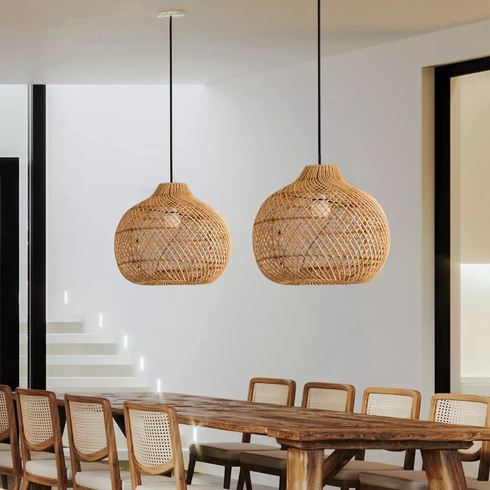Ritta Design Artisanal LED Suspension Rotin Salon/Chambre À Coucher - Neutralighting
