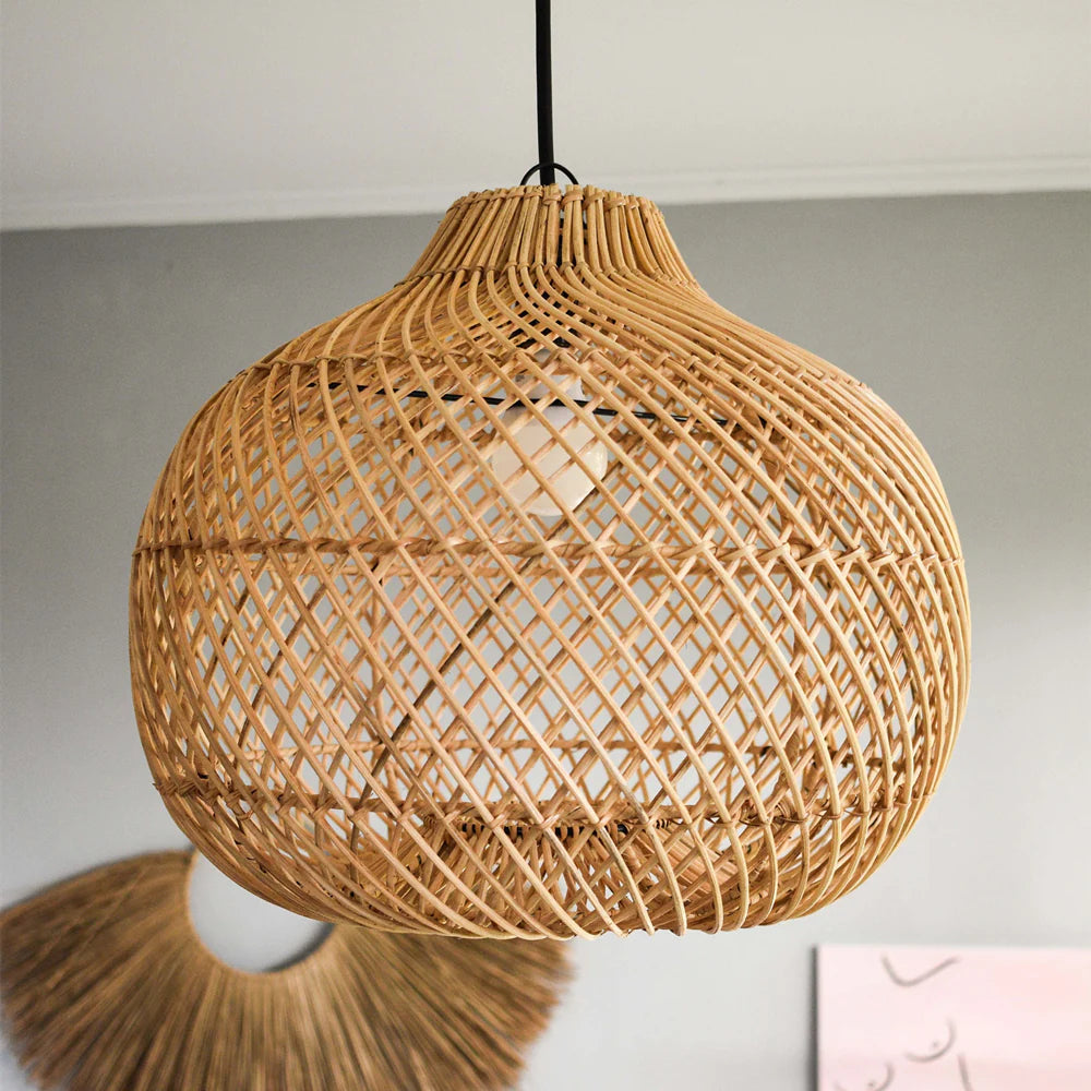 Ritta Design Artisanal LED Suspension Rotin Salon/Chambre À Coucher - Neutralighting