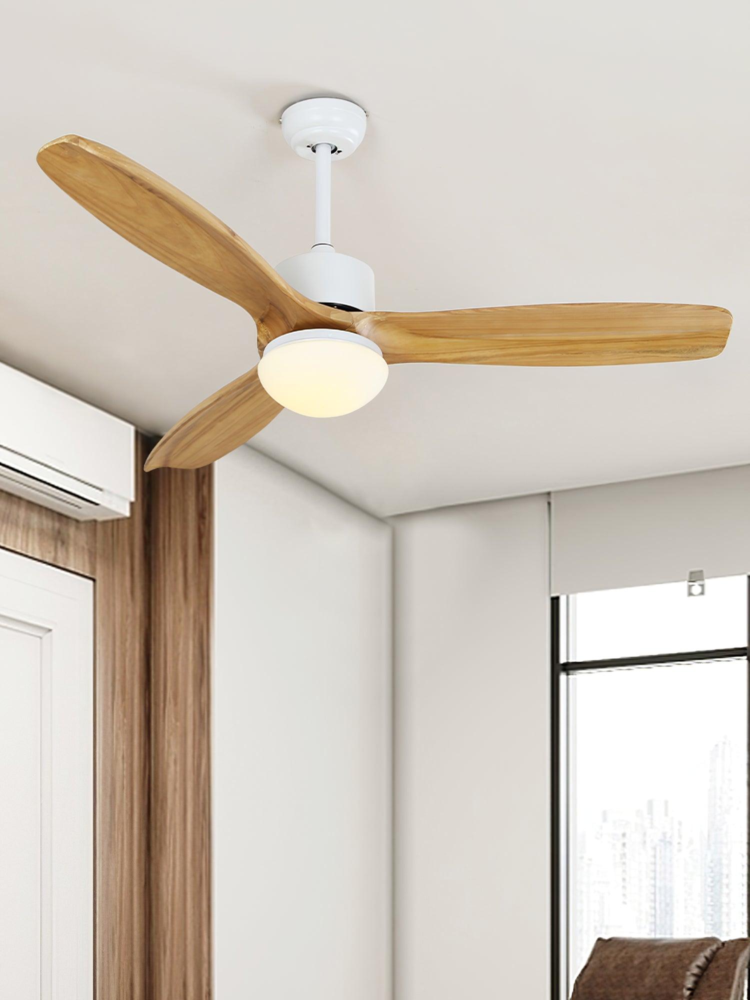Le ventilateur de plafond luminaire dans une finition différente, peut-être Noir & Marron foncé.