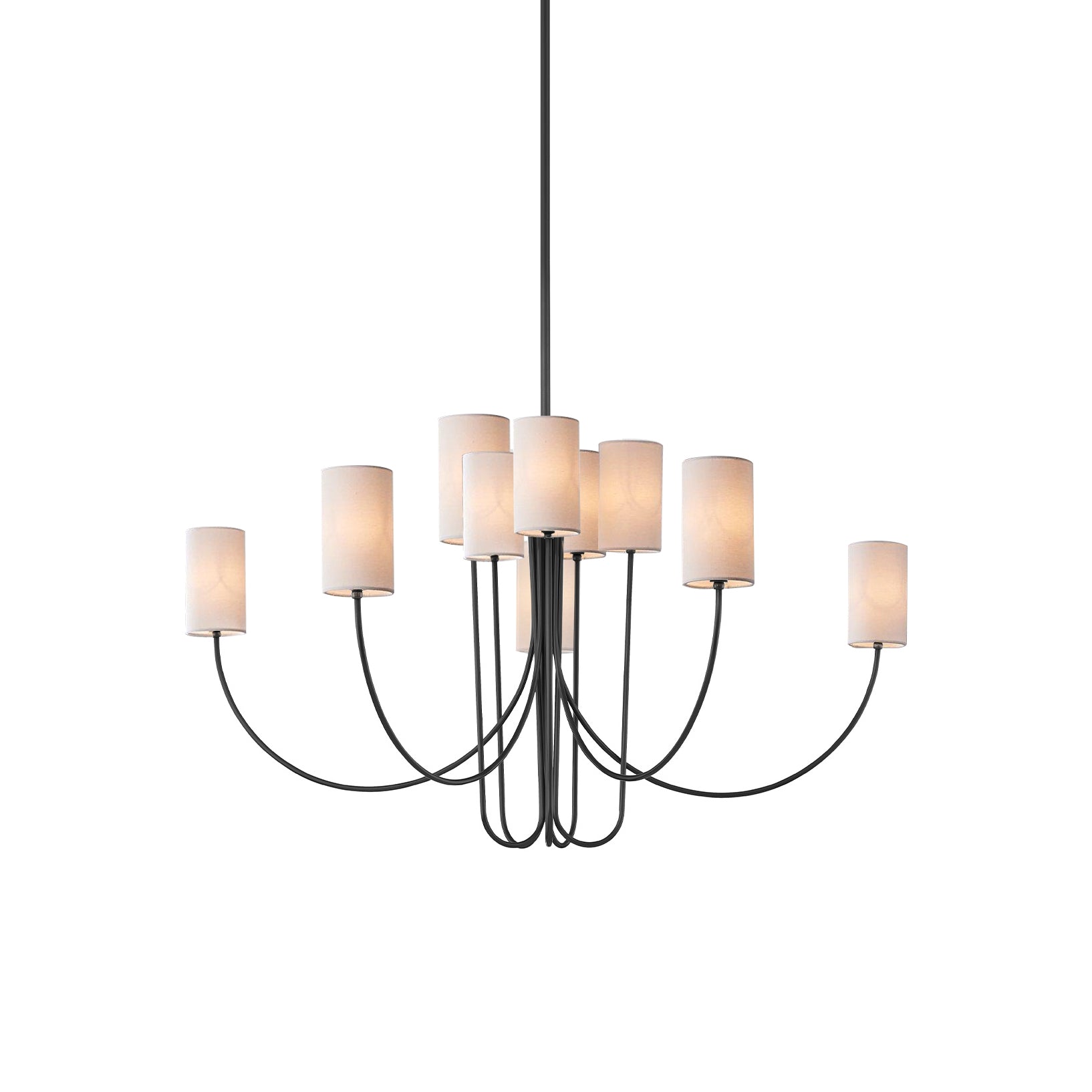 Asolira Chandelier Tissu Noir Industriel Vintage - Neutralighting
